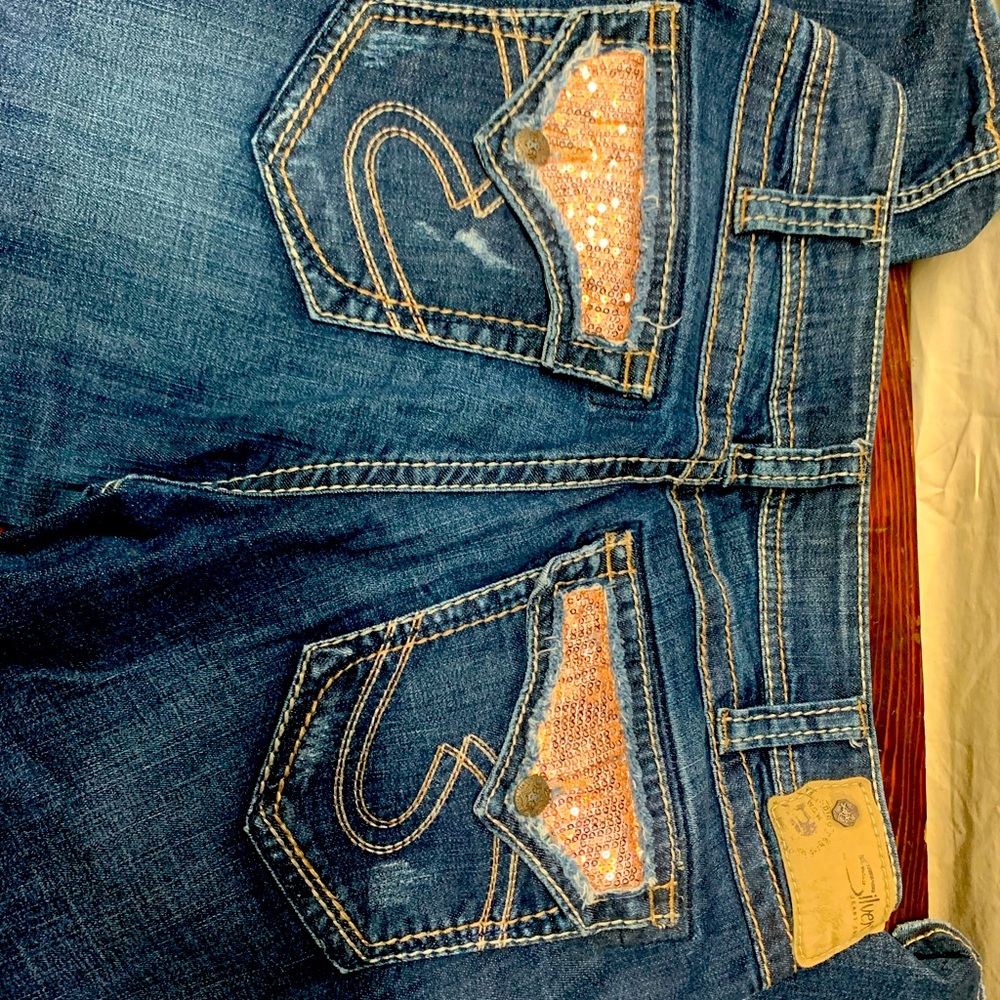 Distressed Silver Suki jeans 32/35